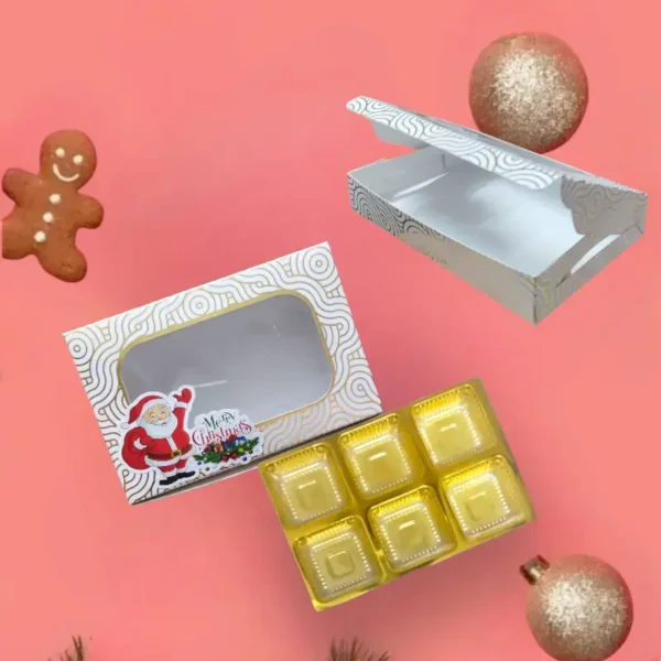 Christmas 6 cavity chocolate box pack of 10