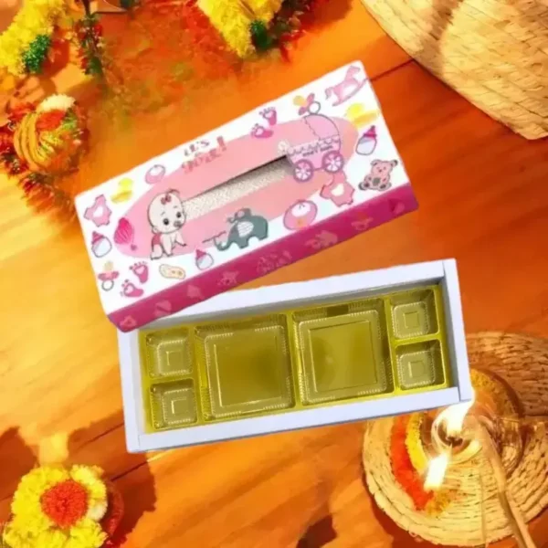 Baby Shower Pink Box With Dry Fruits Cavity Pack Of 10
