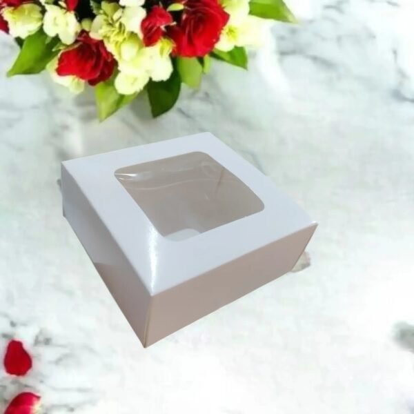 4×4×1.6 inch White peony candle box | 4 Laddu candle box | 4 inch urli box