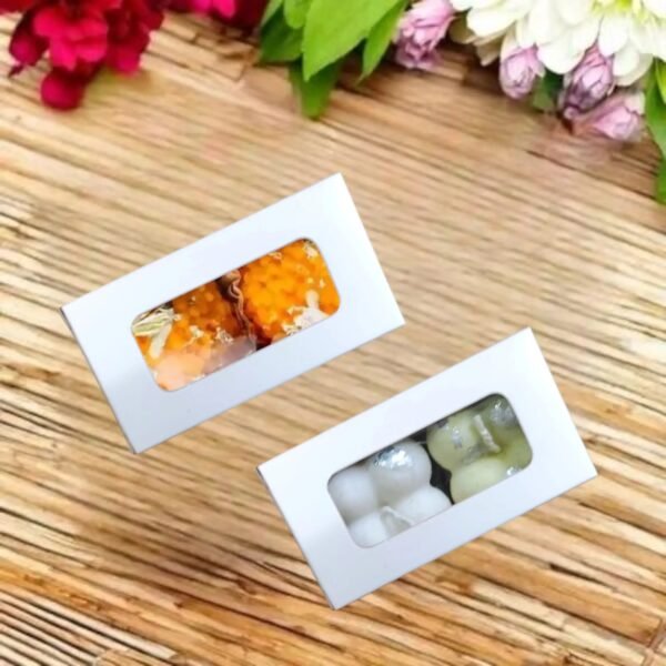 1.6×2×3.2 inch | 2 Laddu white candle box | Bubble candle box | Small taddy box