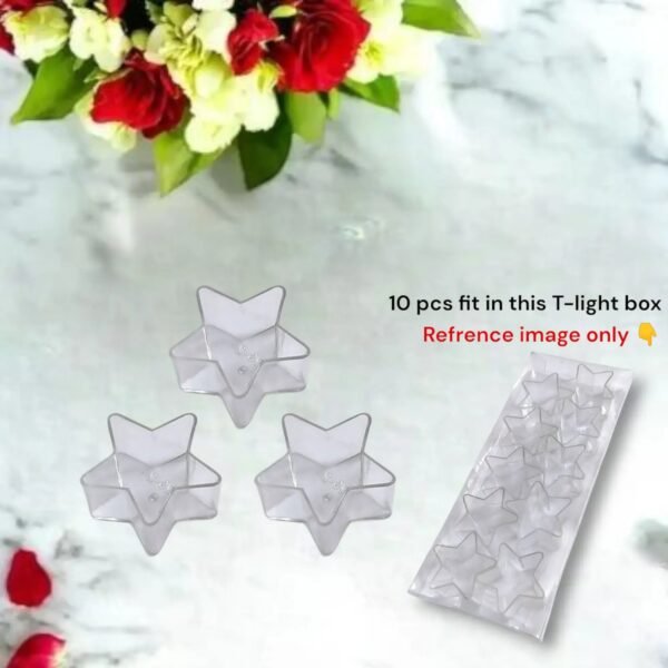 50 Pcs Star shape polycarbonate t light cup