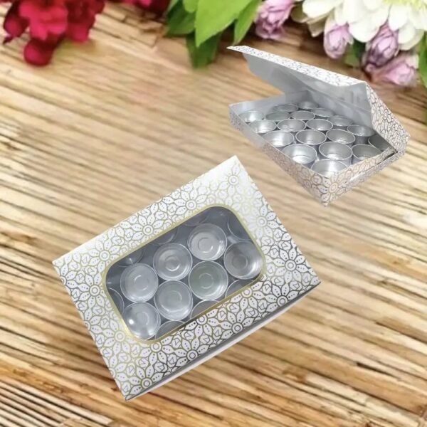 7.4x7.4x0.9 inch T-Light Box | Candle T-Light box | 15-18 Pcs T-Light box Pack of 10