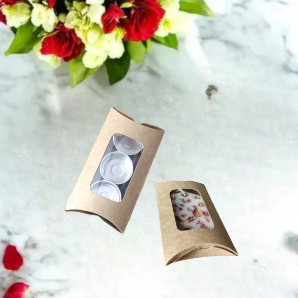 13.5 cm (uses space 11.5 cm) Pillow box | 3 Pcs T-light box | wax sachet candle box | Candle packaging box pack of 10