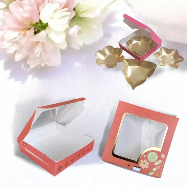 3.9×3.9×1 inch premium gold foil box | 3.5" urli box | T-light box | pack of 10